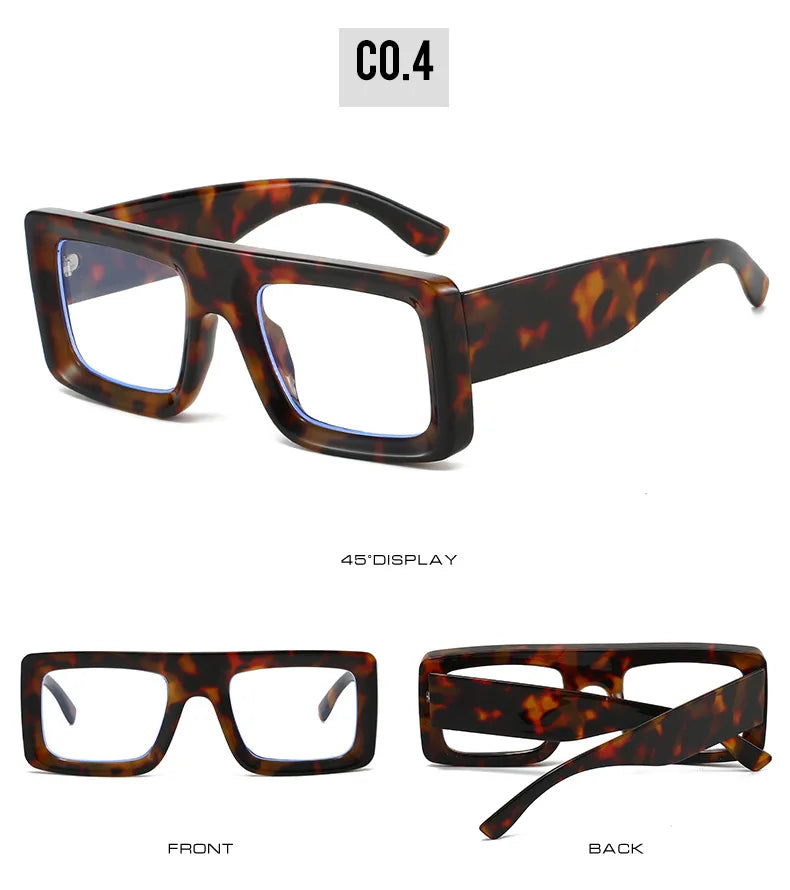 Anti Blue Light Square Thick Frames Reading Glasses Men Women Finished Presbyopic Eyewear Clear Len Prescription Optical Glasses