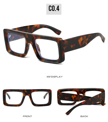 Anti Blue Light Square Thick Frames Reading Glasses Men Women Finished Presbyopic Eyewear Clear Len Prescription Optical Glasses