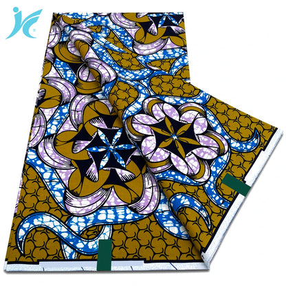 African Real Wax Prints Fabric Ankara Wax 100% Cotton Fabric Guaranteed Veritable Original Sewing Material