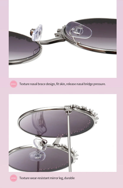 2025 Sunglasses children's glasses flower fashion New Sunglasses children's round children's Metal