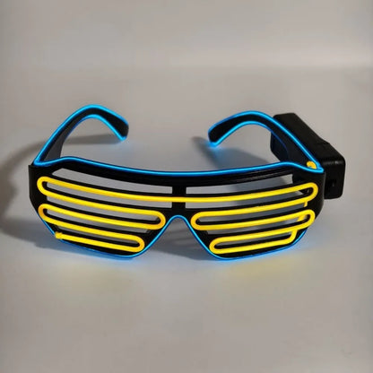 Wireless LED Glowing Glasses Cool Colorful Neon Glasses Double Colors Glow-in-the-dark Luminous Glasses Halloween Costumes