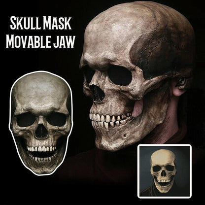 Movable Jaw Mask Non-Toxic Skull Mask Latex Headgear Tear-Resistant Full Head Skull Helmet For Outdoor Decorations Halloween