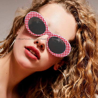 WHO CUTIE 2024 Goggles Oval Sunglasses Men Women Brand Designer 90S Colorful Retro Round Frame Kurt Cobain Shades Sun Glasses UV
