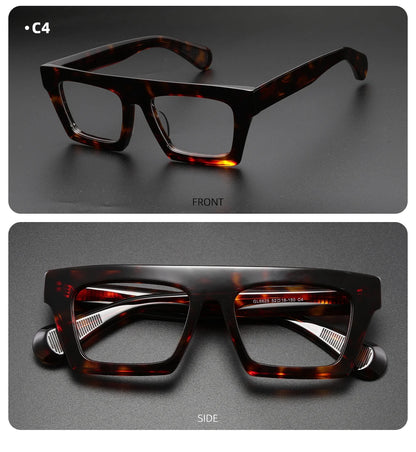 Classic Thick eyeglasses male acetate frame Clear Lens Glasses for Women Men Sunglasses UV Protection Hand-Crafted Eyewear Frame