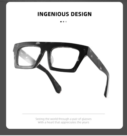 Classic Thick eyeglasses male acetate frame Clear Lens Glasses for Women Men Sunglasses UV Protection Hand-Crafted Eyewear Frame