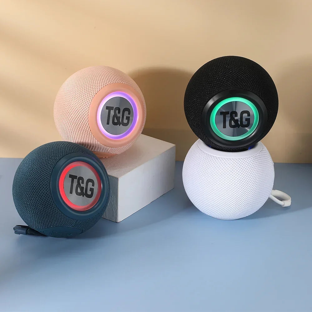 T&G TG337 Bluetooth Speaker Portable TWS Wireless Mini Bass Boombox LED Loudspeaker IPX7 Outdoor Music Player Support BT AUX FM