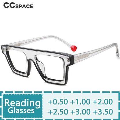 R56012 Oversized Rectangle Reading Glasses +1.00 +2.00 +3.00 Retro Eyeglasses for Hyperopia Glasses Presbyopia Eyeglasses