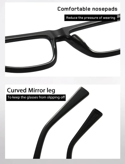 Men Vintage Anti Blue Light Reading Glasses Classic Brand Double Bridge Square Eyeglasses Business Office Presbyopia Glasses +
