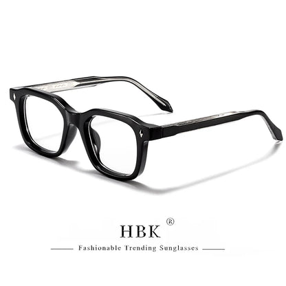 HBK Elegant Square Men's Sunglasses Fashion Frame Vintage Temple Tips Women's Travel Business Party Gift Glasses UV400