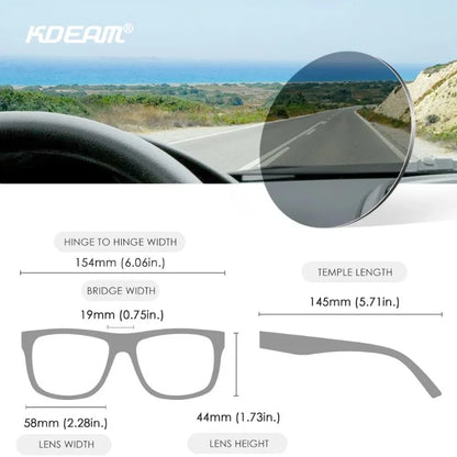 KDEAM Extra Large Size PLUS Women's Polarized Sunglasses for Men Driving Photochromic Night Vision Sun Glasses Suit for Big Face
