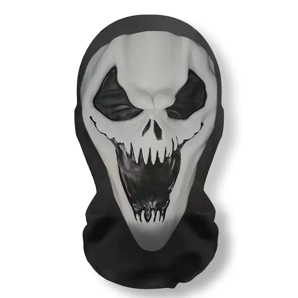 Halloween Mask Cosplay Props Full Face Elastic Mesh Breathable Skull Headcovers Horror Party Halloween Ghost Face