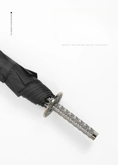 Folding Ninja Sword Umbrella Windproof UV Block Parasol Demon Slayer Real Japanese Katana Samurai Sabre Umbrella Black Parasol
