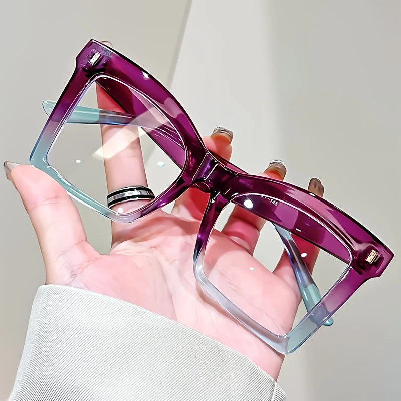 Elegant Full Rim Square Reading Glasses for Women, PC Frame, Clear Les, Magnification  1.0 to  4.0, Fashion Reading Glasses