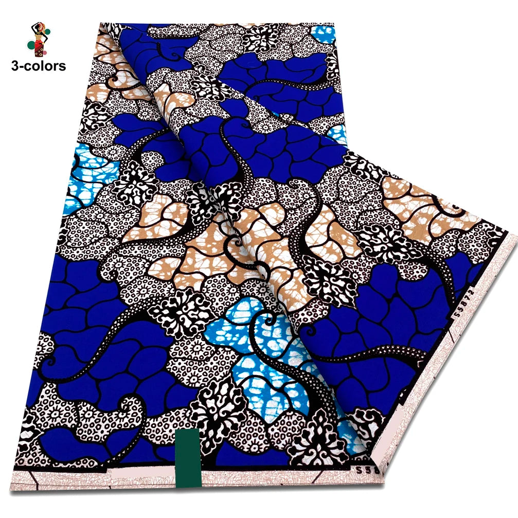2025 Guaranteed Veritable Original African Wax Print Fabric Real Nigerian 100% Cotton Ankara Wax Fabric Soft Pagne Spuer Batik