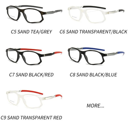YIMARUILI New Fashion Sports Glasses Men and Women TR90 Spring Leg Design Big Face Optical Prescription Eyeglasses frame 5853