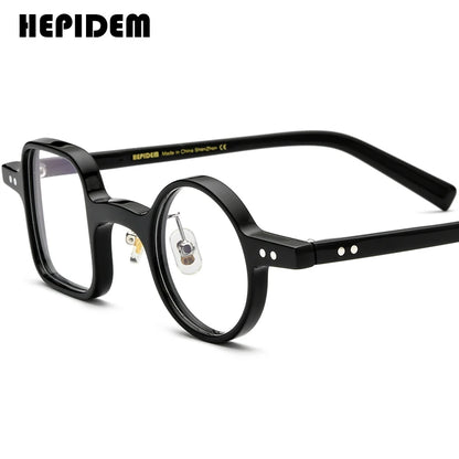 FONEX HEPIDEM Acetate Eyeglasses Frame Men 2025 New Small Round Brand Design Glasses Women Retro Vintage Eyewear Spectacles 9341