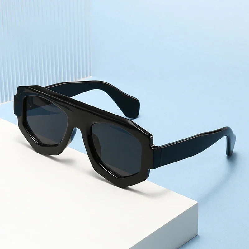 JNPCXI New Fashion Irregular Square Women Sunglasses Shades UV400 Retro Green Men Sun Glasses