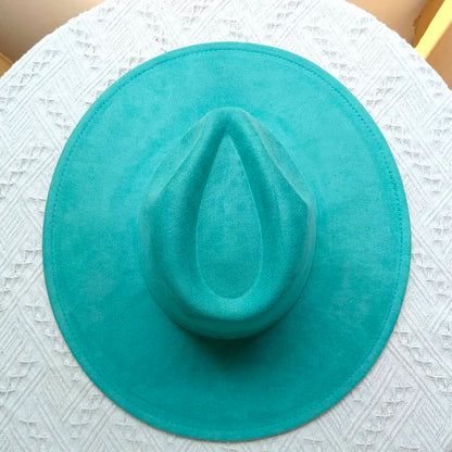 Suede Fedora Multicolor Heart-shaped Top 9.5cm Brim Men and Women Jazz Hat Panama Hat