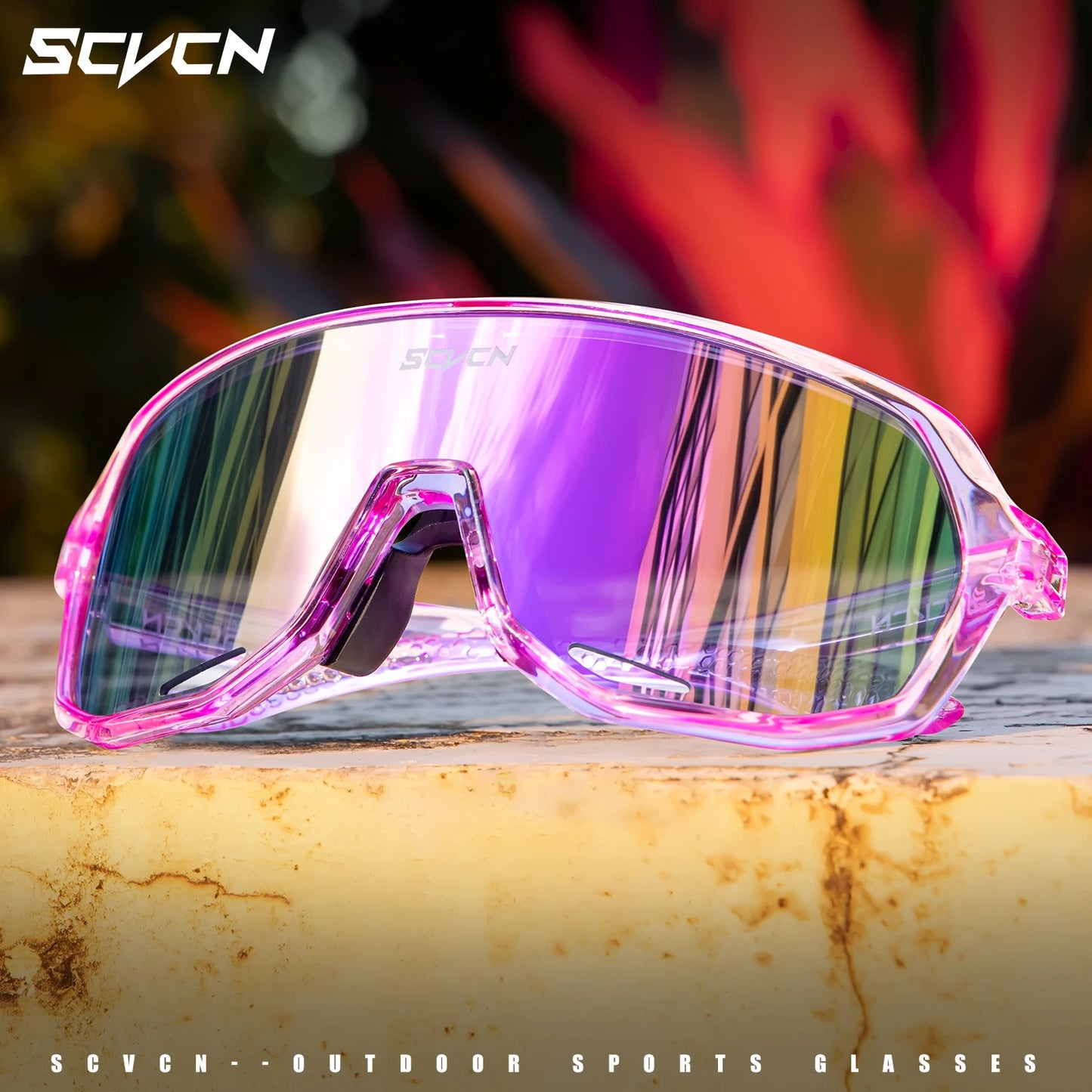 SCVCN Fashion Sports Running Glasses Outdoor Bicycle Drive Hiking Sunglasses Men MTB Cycling Sunglasses Women Road Bike Glasses