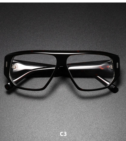 Luxury Brand Designer Thick Acetate Oversized Frame for Men Women Trendy Optical Eyewear Stylish Shield For Men lentes de sol