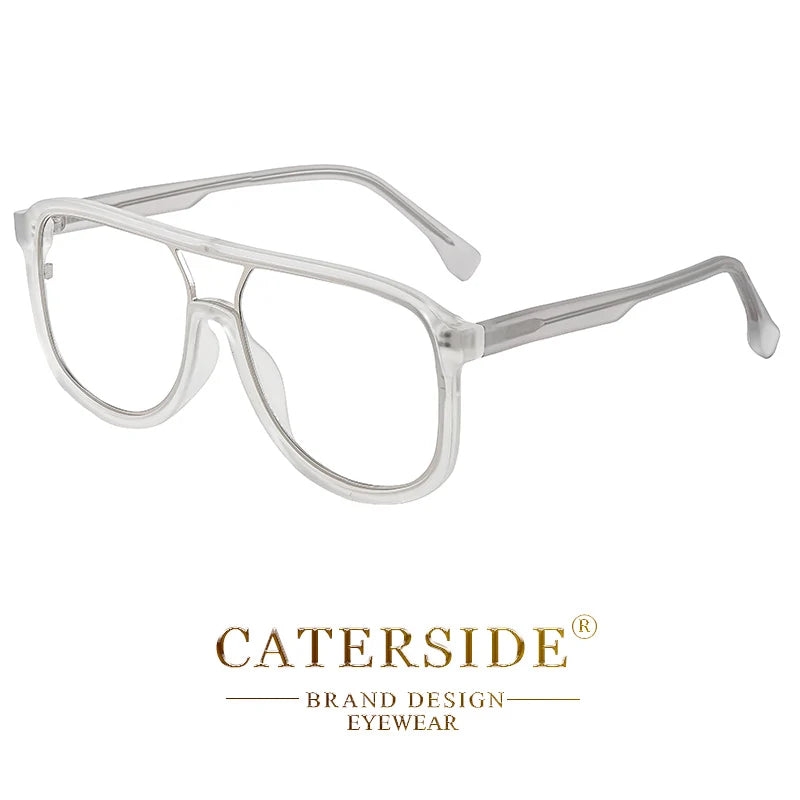 CATERSIDE Fashion Punk Reading Glasses Large Square Frames Design Man Women Casual Optical Frames Ideal Choice for Gifts