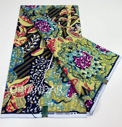 2026 Grand Super Original African Wax Fabric High Quality Nigerian Print Ankara Fabric For Sewing 6 Yard Women Dress 100% Cotton