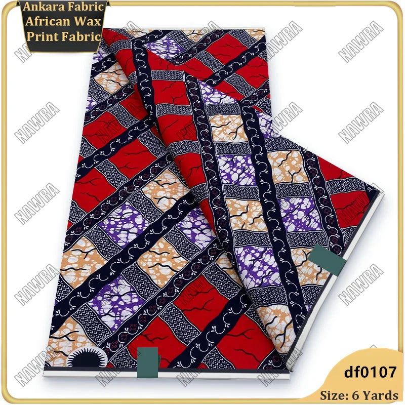 Fashionable African Real Wax Print Fabric 2026 Latest Design Ankara Wax Fabric Soft 100% Cotton Pagne Women Dress Loincloth ﻿