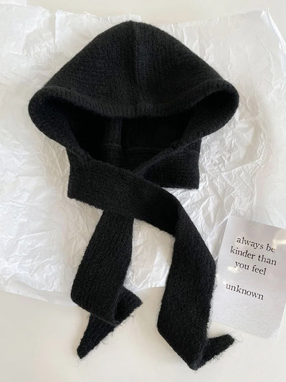Knitted Beanies Cap For Men&Women Winter Warm Unisex Hooded Hat Neck Collar Scarf Cap Ski Beanie Cold Hats Balaclava Caps Bonnet