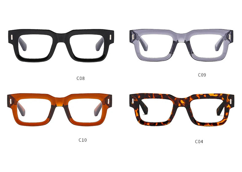 Retro Men Tea Color Square Reading Glasses Women Female Clear Resin Lens Big Eyeglasses Frame Presbyopic Glasses Oculos De Grau