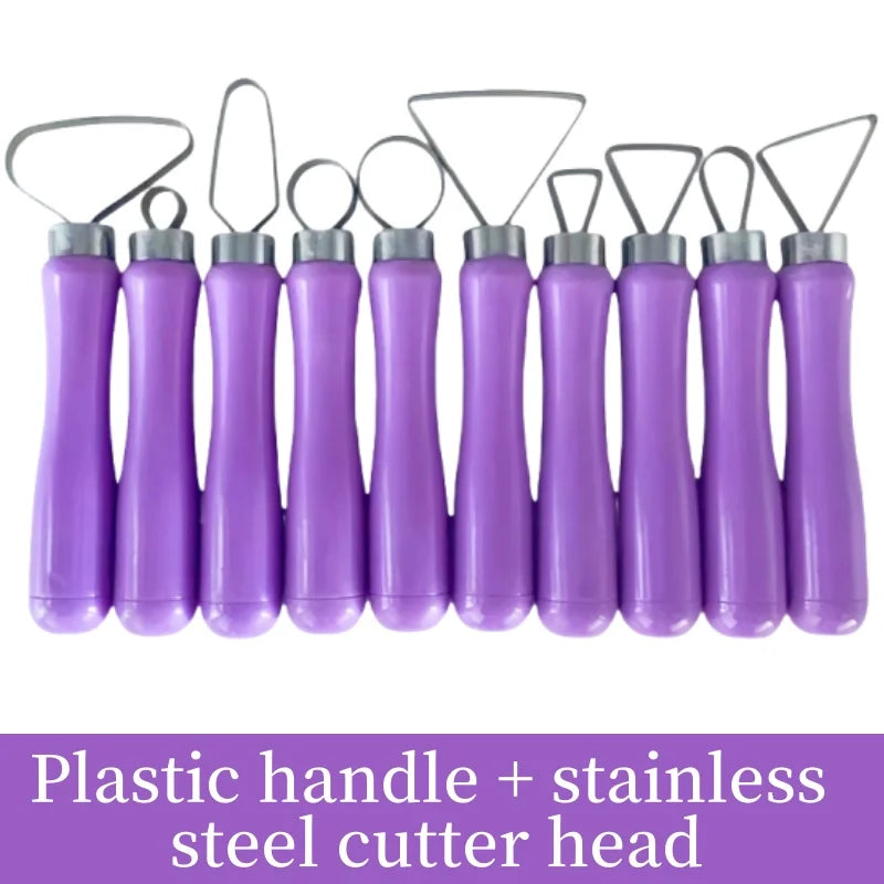 Pottery tools clay clay manual single-head repair round 10-piece stainless steel sharpening knife big head knife