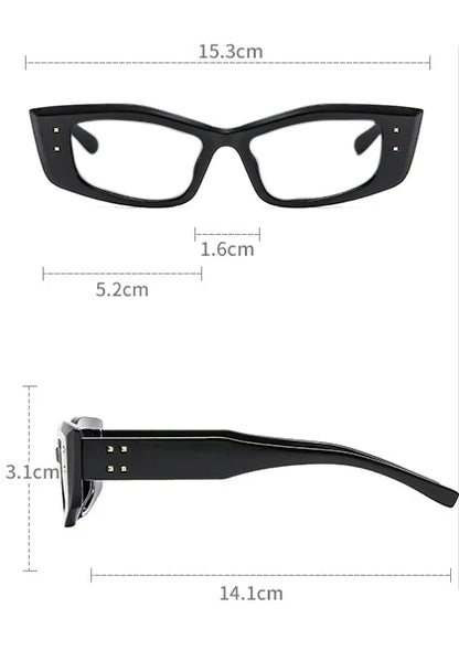 R57290 Brand Design Rivet Reading Glasses Women Fashion Small Size Square Presbyopic Spectacles Dioptric +50 +100 +300