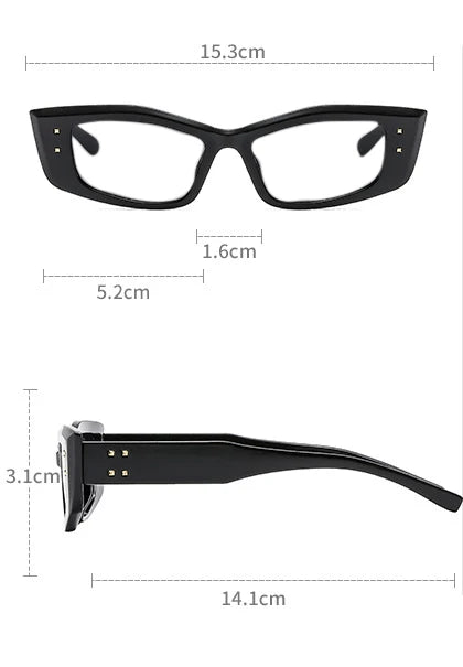 R57290 Brand Design Rivet Reading Glasses Women Fashion Small Size Square Presbyopic Spectacles Dioptric +50 +100 +300