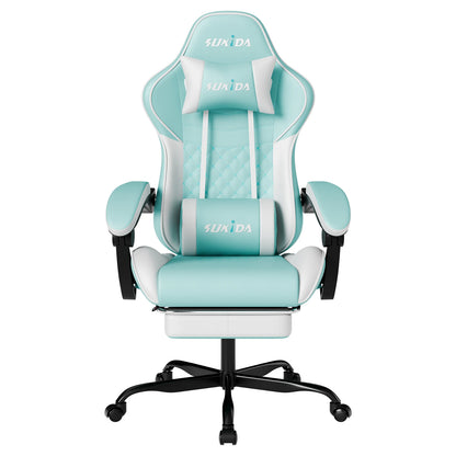 Ergonomic Gamer Chairs Computer Chair Gamer Chairs for Adults Massage Lumbar Support Swivel Height Adjustable Headrest Backrest