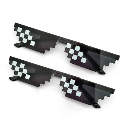 Design Funny Mosaic Sunglasses Thug Life Sun Glasses Pixel Black Retro Gamer Robot Sunglasses Birthday Party Cosplay Favors Mask