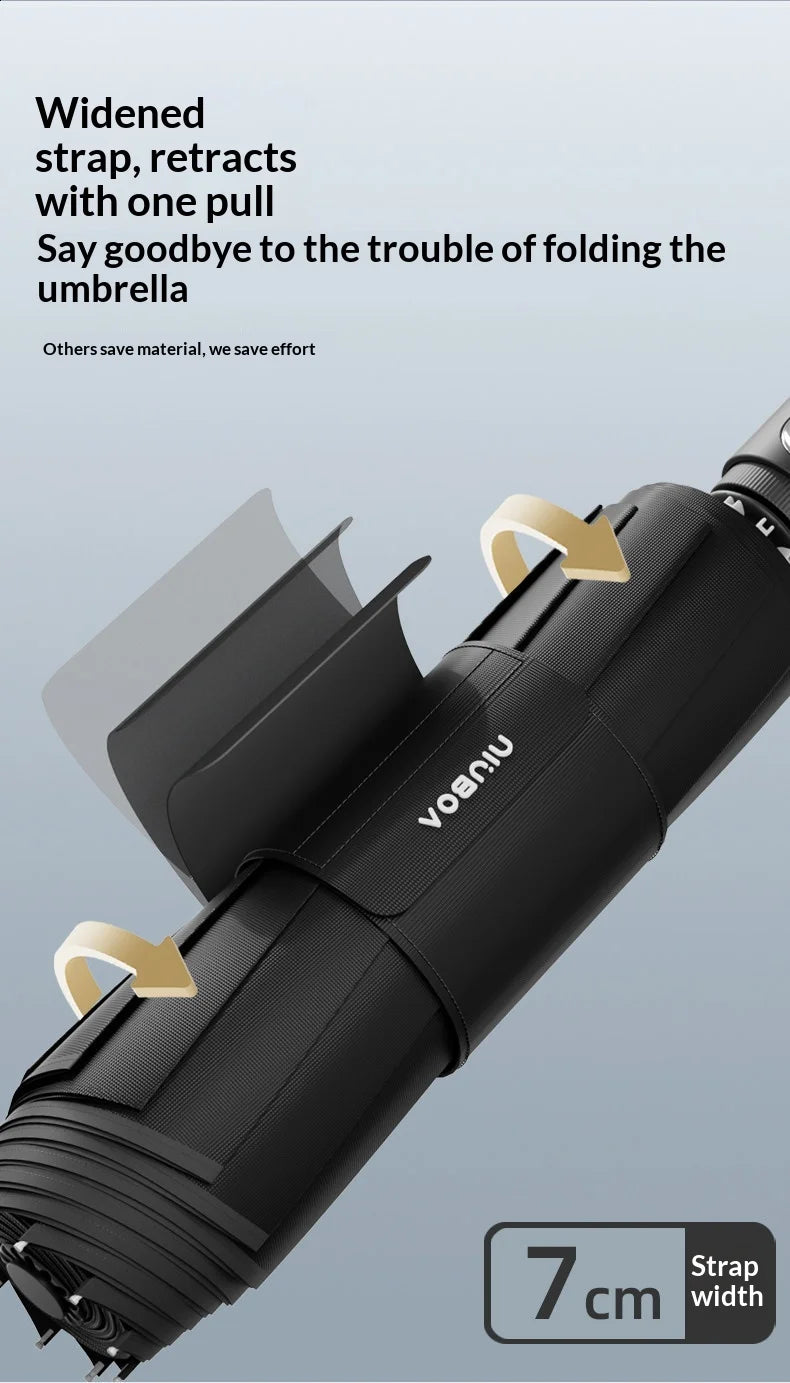 Fully automatic extra-large umbrella, thickened, reinforced, windproof, designed for heavy rain, reverse folding umbrella