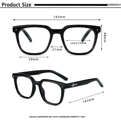CATERSIDE Anti Blue Light Glasses Men Brand Design TR90 Square Frames Eyewear Women Business Minimalist Fashion Transparent Lens