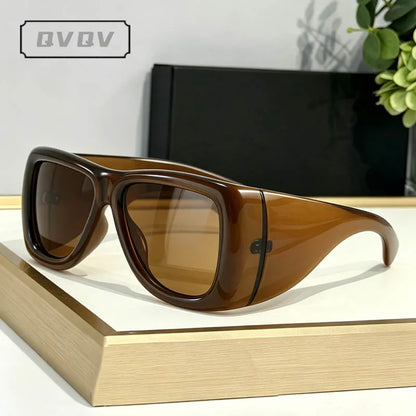 QVQV Trendy Oversized Square Sunglasses Women Men Luxury Brand Original Thick Frame Sunglasses Retro Outdoors Driving Shades