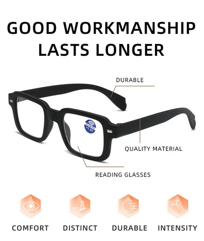 Fashion Women Reading Glasses Square Plastic Computer Anti-Blue Light Women Men Presbyopia Hyperopia Eyeglasses +1.0 +1.5 +2.0