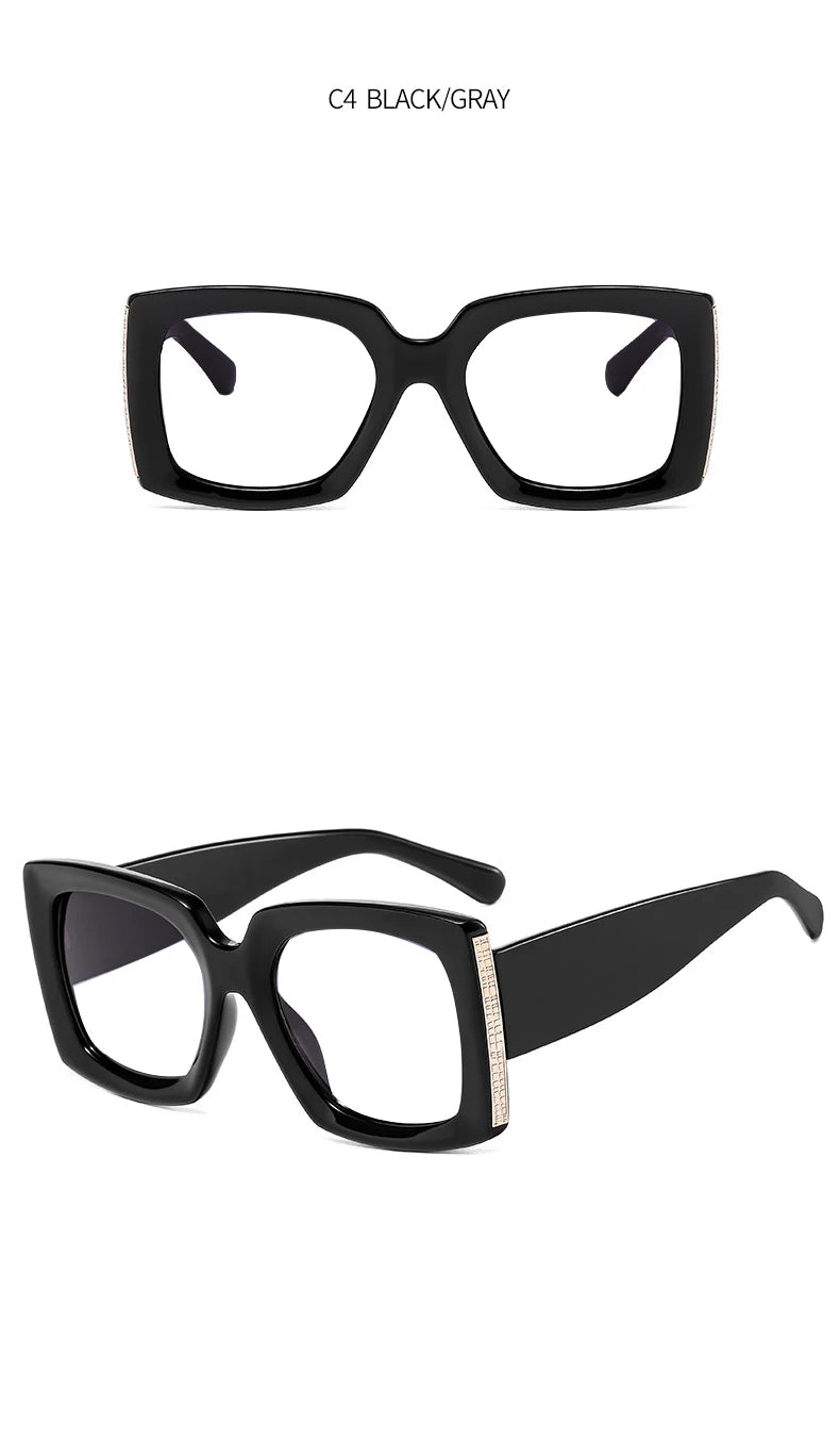 Retro Oversized Reading Glasses Women Men Luxury Brand Green Flower Square Computer Glasses Anti Blue Light Elderly Eyeglasses