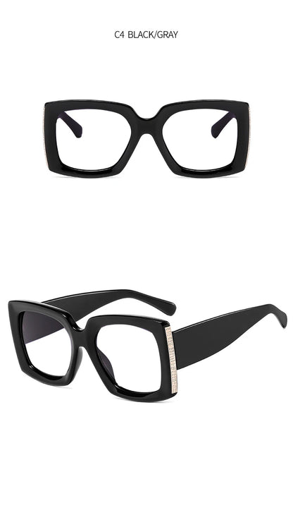 Retro Oversized Reading Glasses Women Men Luxury Brand Green Flower Square Computer Glasses Anti Blue Light Elderly Eyeglasses