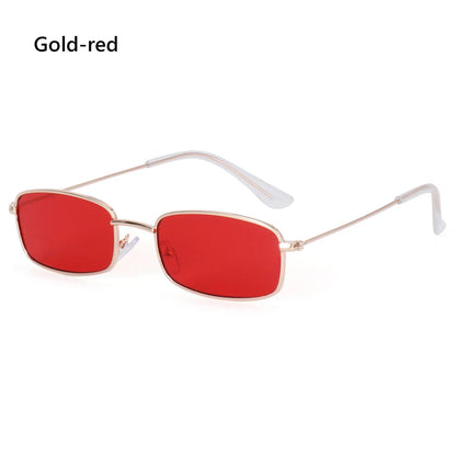 Retro Rectangle Sunglasses Women Brand Designer Small Metal Frame Square Punk Sun Glasses Men Fashion Vintage Oculos De Sol