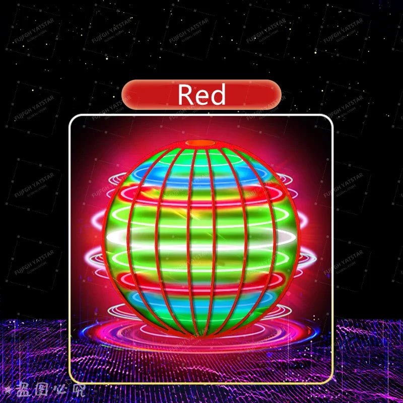 Pro Magic Flying Ball with LED Glow Lights, 360° Rotating Hand-Controlled Gyro Spinner Hover Orb, Fidget Toy for Teens and Adult