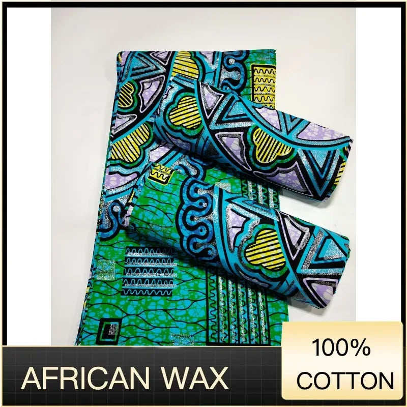 Soft Pagne 100%Cotton Gold Print Fabric African Real Wax Fabric High Quality Nigeria Ankara Grand  Fabric