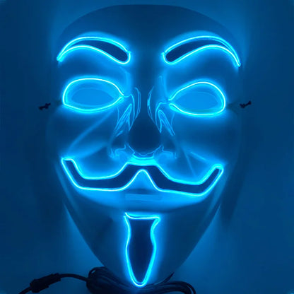 Halloween Mask Mixed Color Led Mask Party Masque Masquerade Masks Neon Maske Light Glow In The Dark Horror Mask Glowing Masker