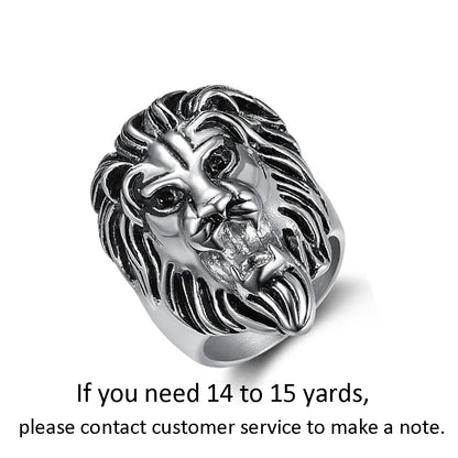 Retro Detailed Stainless Steel 3D Lion Head Rings For Men Punk Gothic Rock Animal Ring Domineering Biker Jewelry Accessories