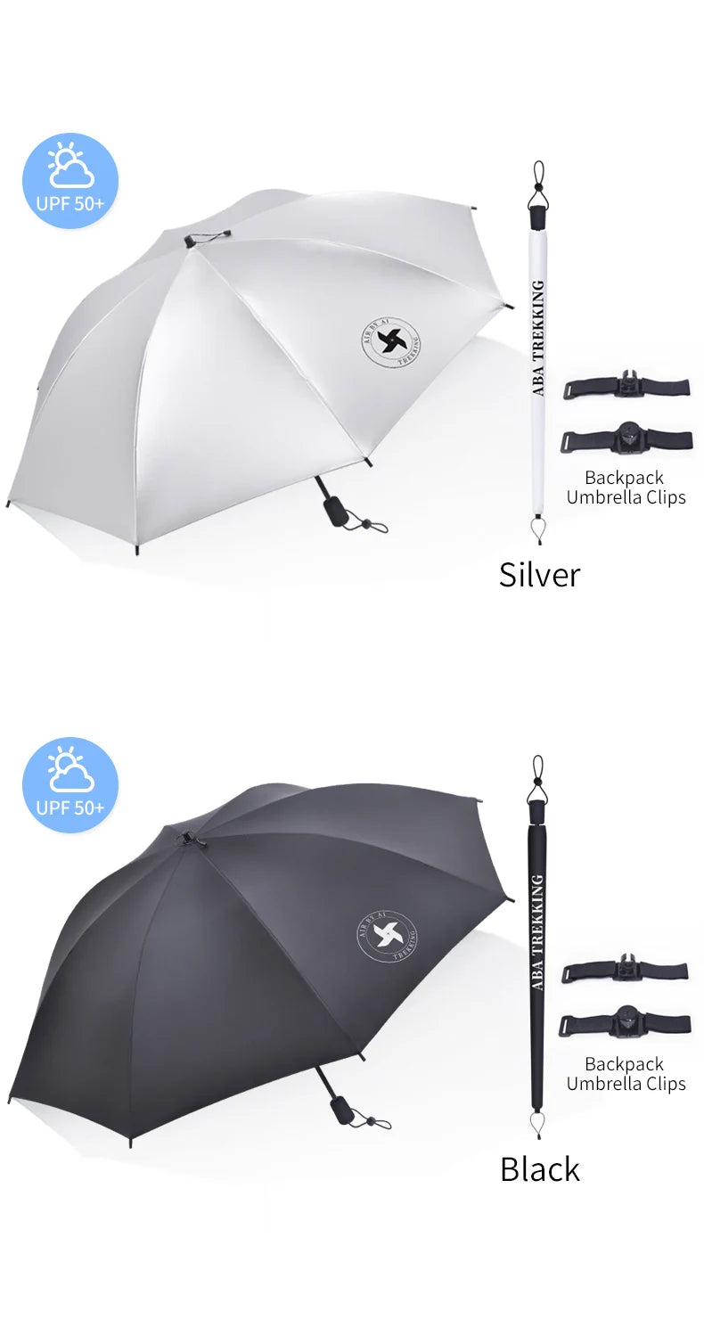 Hiking Umbrella Ultralight Outdoor trekkin long umbrella hands-free UV protection Umbrella Clip for Backpacks Sun & Rain Outdoor