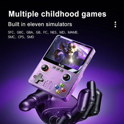 X6 Portable Video Game Console 2000mAh 3.5 Inch IPS Screen Handheld Game Player 8000 Games Built in 11 Emulators for Adults Kids