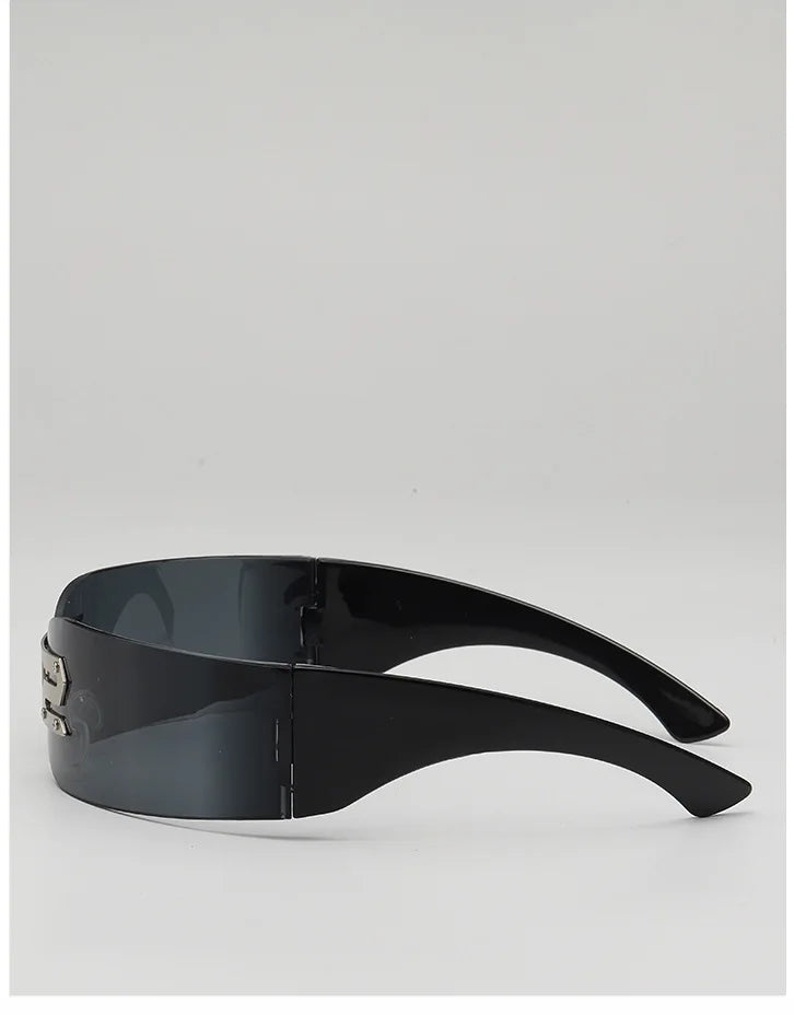 Cyberpunk Futuristic Rectangular Sunglasses Fashion Frameless Rimless Sun Glasses Letter Decoration Gafas De Sol Para Hombre