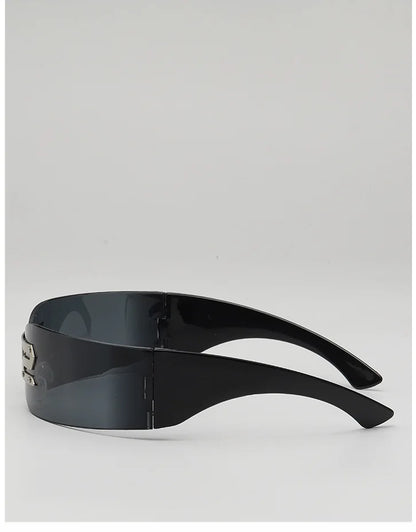 Cyberpunk Futuristic Rectangular Sunglasses Fashion Frameless Rimless Sun Glasses Letter Decoration Gafas De Sol Para Hombre