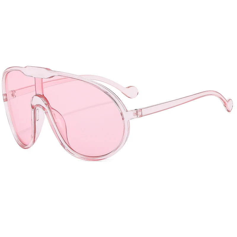 Trend Oversized Pilot Sunglasses Women Luxury Brand Designer Big Frame Cycling Sun Glasses Men Punk One Piece Len Black Yellow